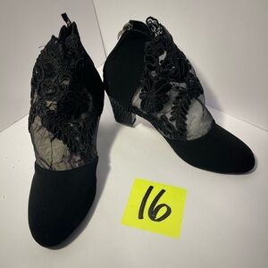 Elegant Black Lace Ankle Boots